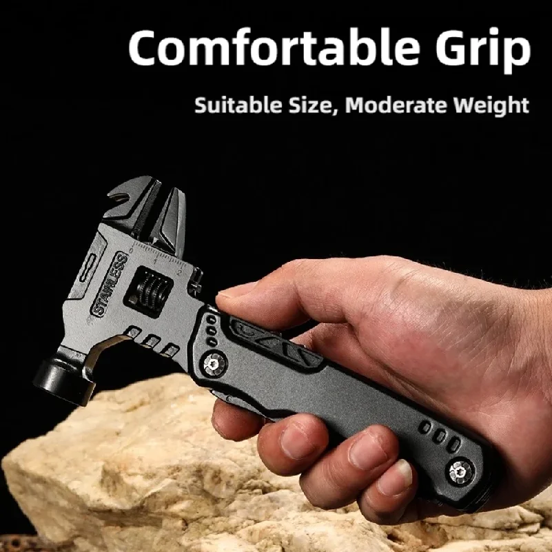 Multi-Function Tool Pliers, Multi-Purpose Folding Hammer Pliers, Adjustable Wrench, Outdoor Camping Folding Knife Pliers