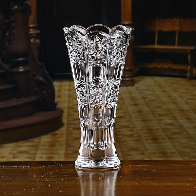 

Прозрачная хрустальная ваза для столовой и гостиной, декоративный элемент для дома, предмет интерьера