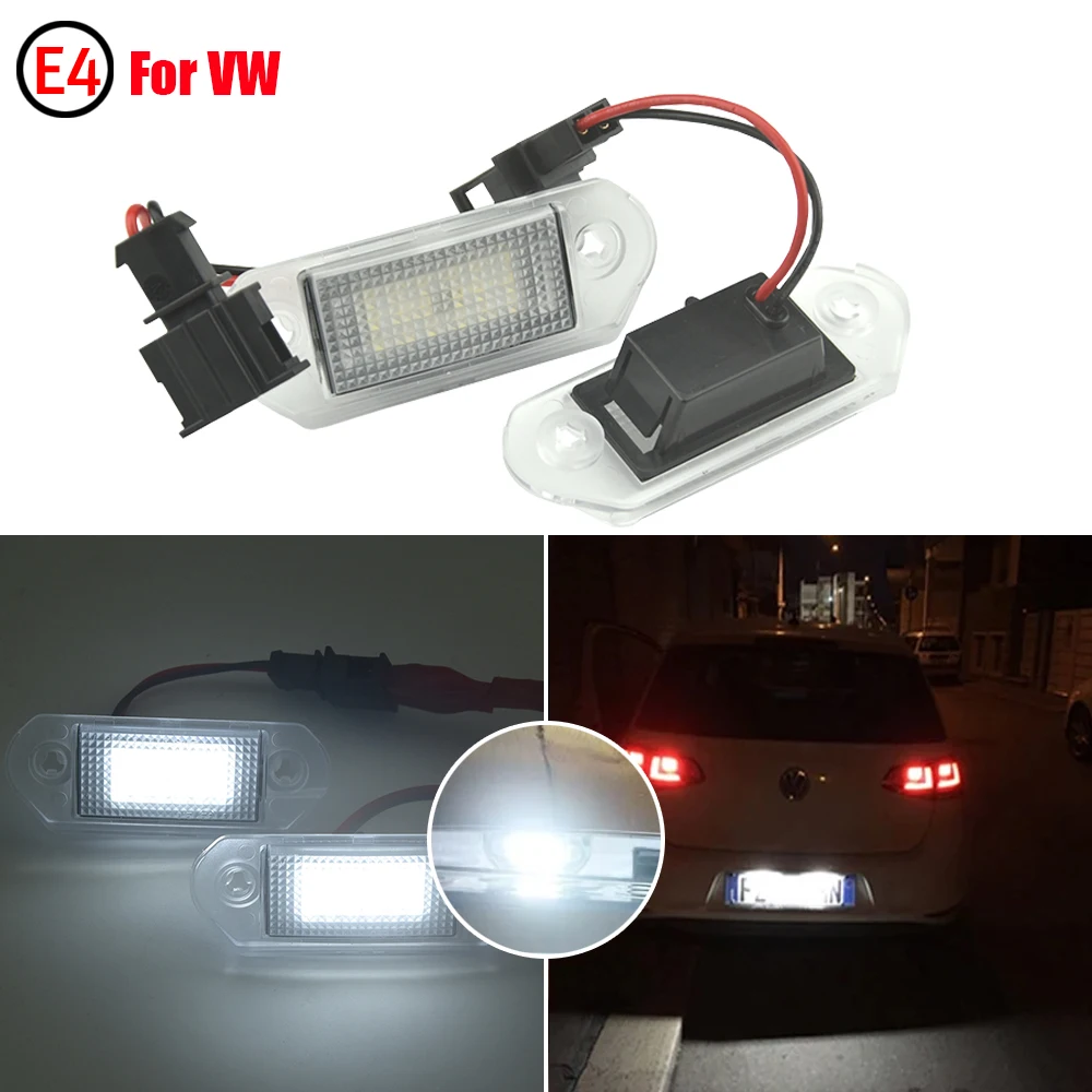 

2Pcs LED Car License Number Plate Light Lamp Bulbs Auto Illumination For VW Golf mk3 Gol 2 3 Vento A3 Jetta mk3 Skoda Octavia I