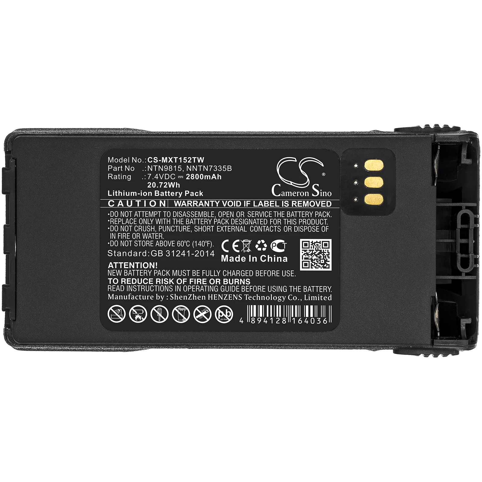 Li-ion Two-Way Radio Battery for Motorola,7.4v,2800mAh,XTS1500 XTS2500 PR1500 MT1500 Radius P25 XTS 2000 NT1500 XTS 1000