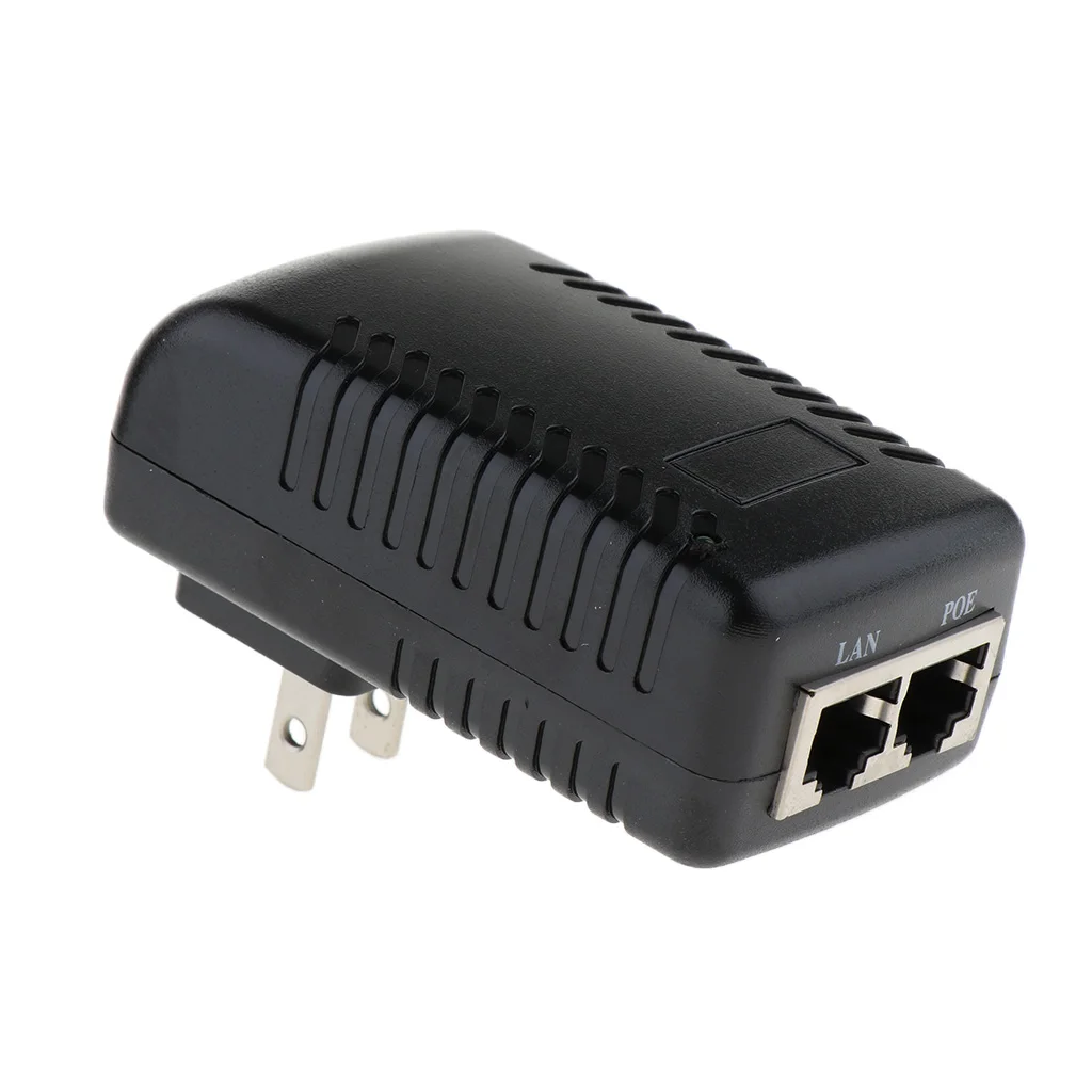 Adaptor dinding catu daya injektor POE 12V1A IEEE 802.3af untuk kamera IP