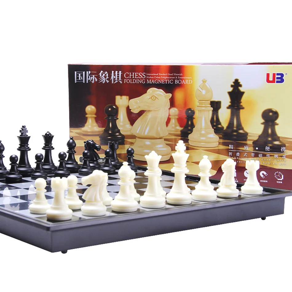 The best selling large magnetic plastic chess game with foldable board chess toys for adults and children