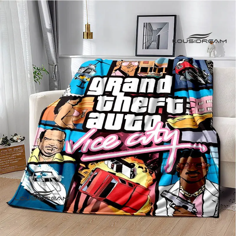 Grand Theft Auto：Vice City blanket warm beautiful flannel soft and comfortable blanket home travel blanket birthday gift