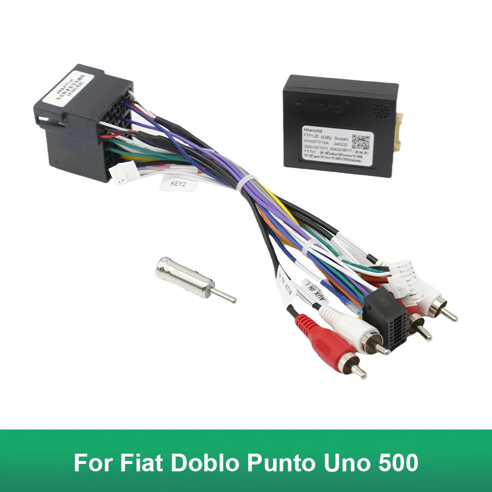 Canbus Box Decoder 16 Pin Car Android Wiring Harness for Fiat Doblo Punto Uno 500 Lancia Delta ISO Cable Adapter