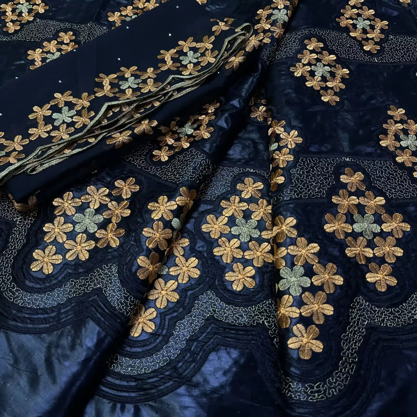 

2025 African Bazin Riche Fabric With Stones Nigerian Brocade Embroidery Basin Laces For Wedding Women Dresses Sewing Material