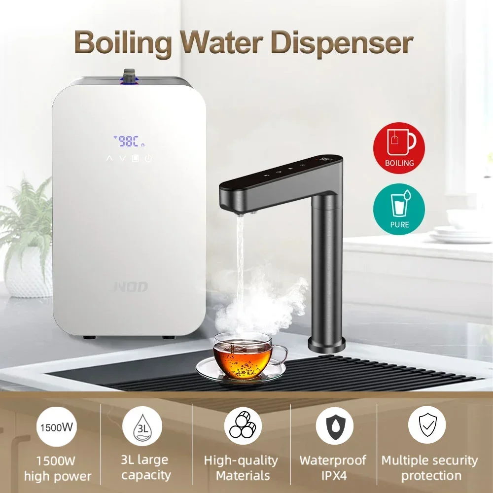 

Exquisite Twin Handle 4 In 1 Instant Boiling Water Dispenser Kitchen Faucet On Demand Steaming Filter Boiling Water Mixer Tap