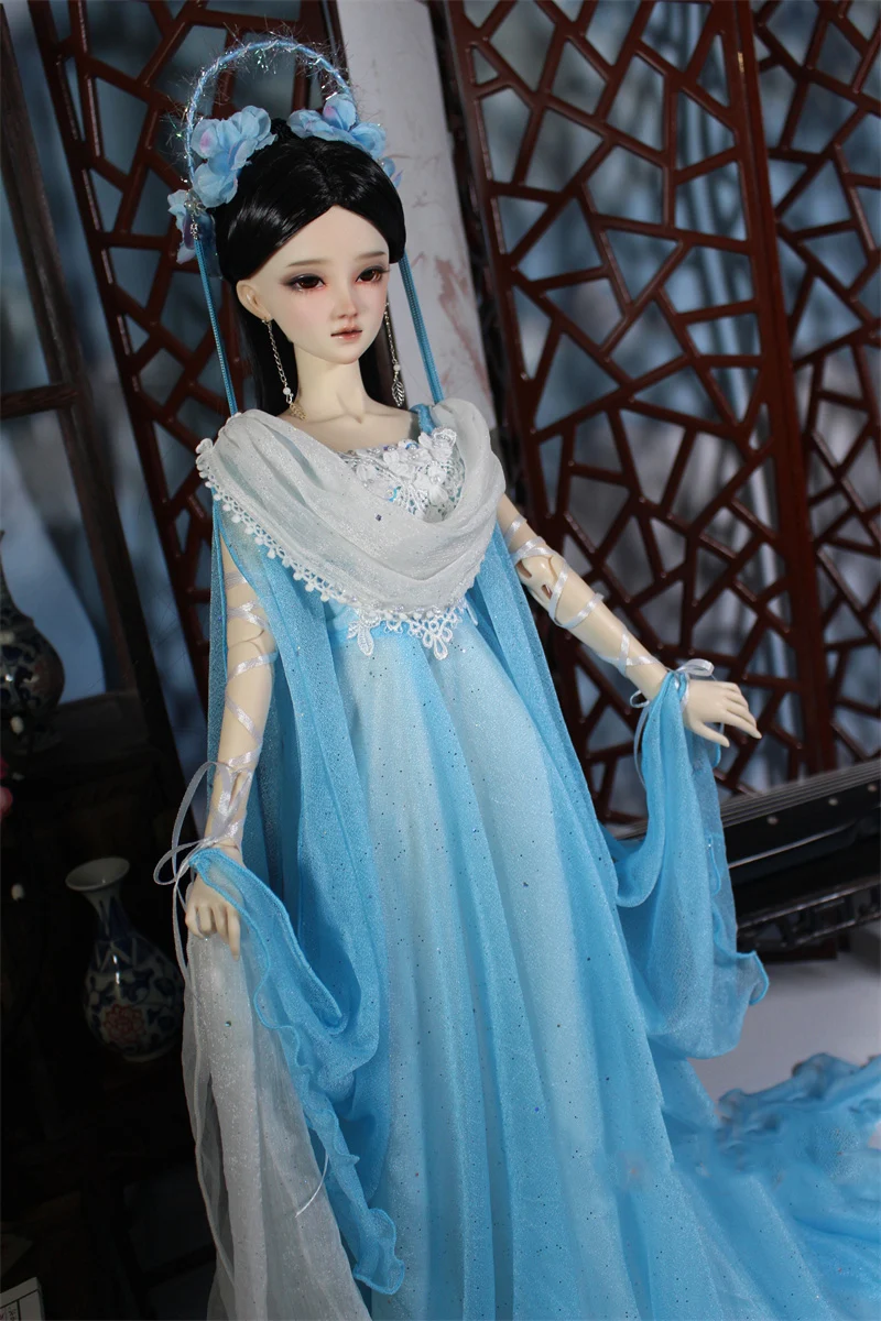 Disfraz antiguo a escala 1/4, ropa de hada Hanfu china, vestido largo para muñeca BJD/SD MSD SD13, accesorios para muñecas grandes A1865, 1/3