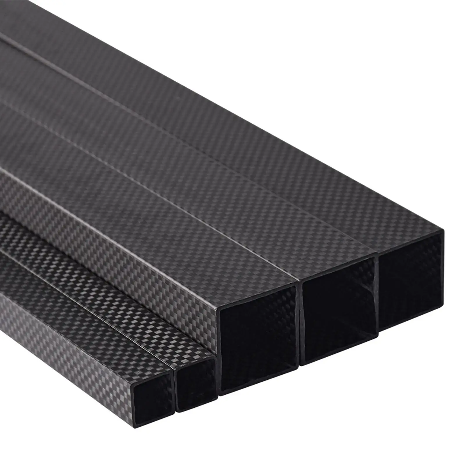 Carbon Fiber Square Tube 500 mm Lightweight Easily Cut Twill Finish for Umbrellas Projects Machinery Fishing Equipment DIY