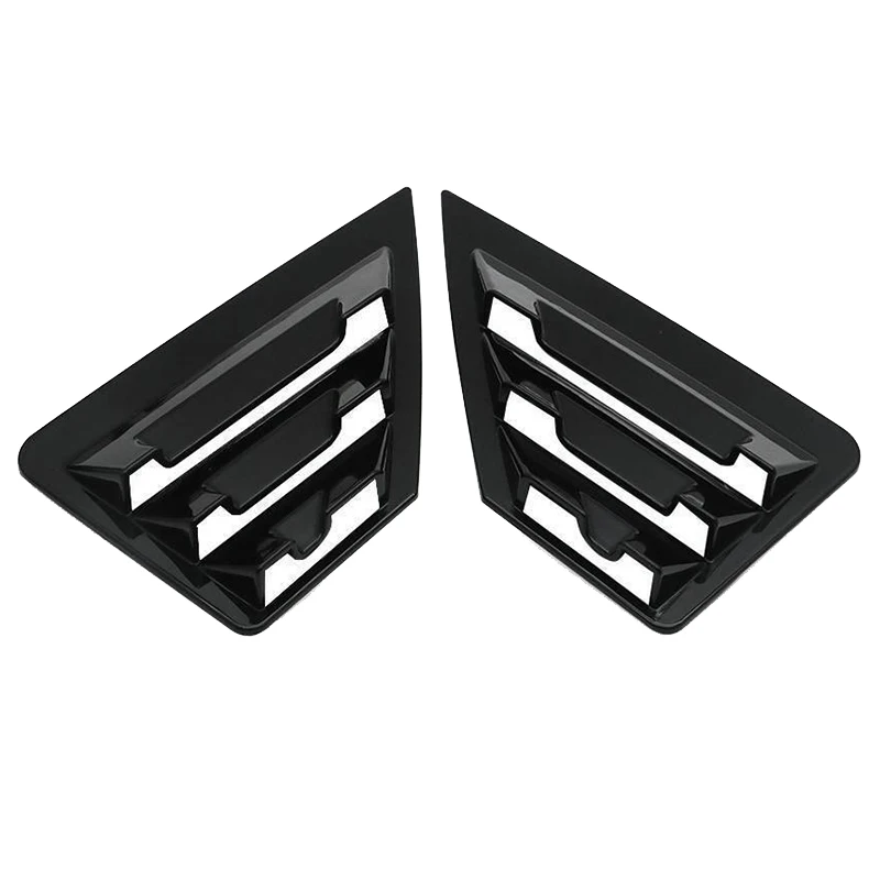 Bright Black Rear Triple-cornered Window Louver Shutter Cover Trim for Toyota C-HR CHR 2016 2017 2018 2019 image 5