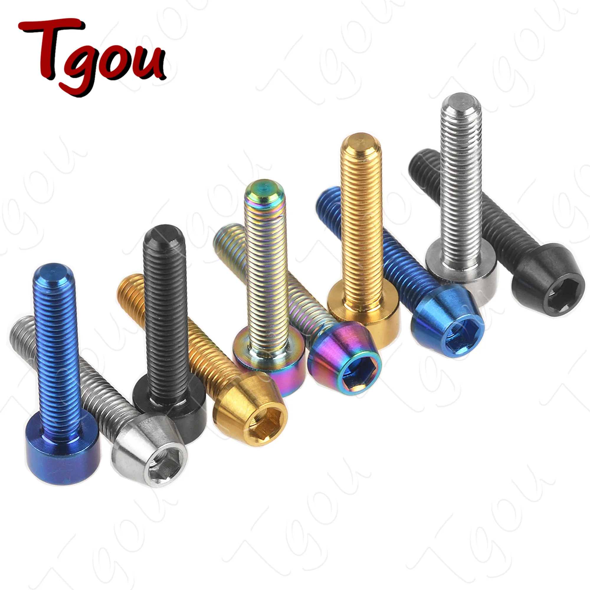 Tgou Titanium Bolt M5x9/10/12/16/18/20/25/30/35/40/45/50/55/60mm Allen Key Head Screws for Bicycle Stem Seatpost BiKe Parts