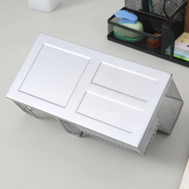 Portapenne da scrivania in metallo Scatola portaoggetti per cancelleria creativa mini supporti Decorazione da tavolo Forniture per ufficio semplici Portapenne per studenti