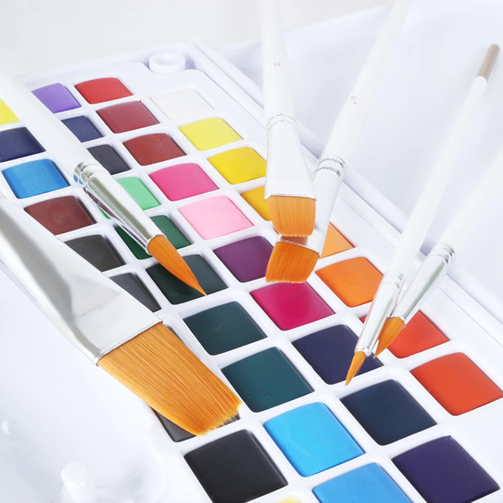 

6 Pcs Oil Paint Brushes Premium Material Comfortable Handle Easy Control Kids Painting Flat Mouth Pointed Brush Durable Bristles