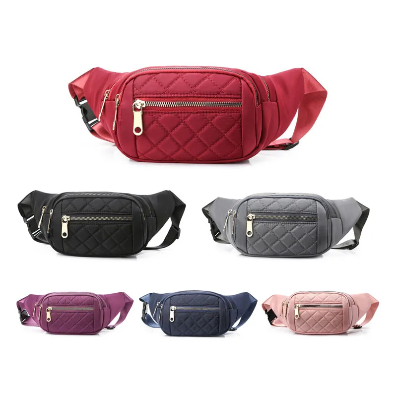 Fashion Outdoor Bag Waist Bag Belt Pouch Zip Fanny Pack Chest Mobile Phone Bag Crossbody Purse Pocket Closure Coin Purse Hip Bum