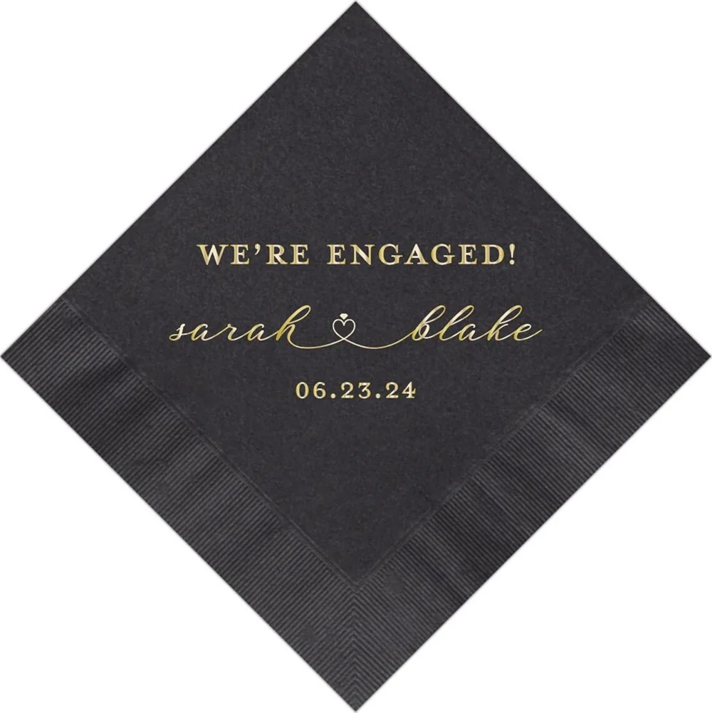 50PCS Personalized Napkins Personalized Napkins Wedding Napkins Custom Every Great Love Affairs Affair Start with a Cocktail