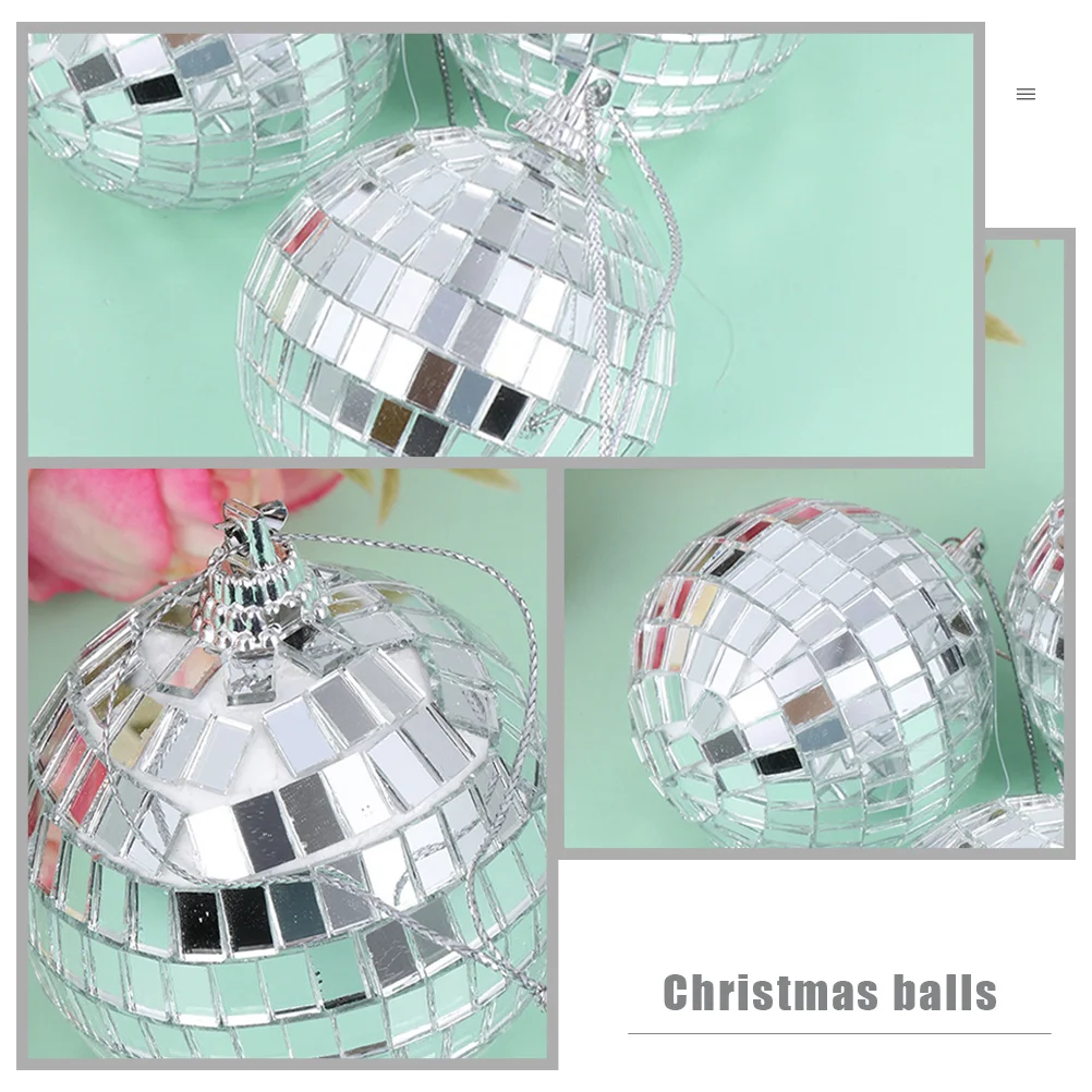 

6Pcs Hanging Christmas Balls Mirror Surface Xmas Ball Ornaments Xmas Tree Decorations Christmas Disco Ball Ornament
