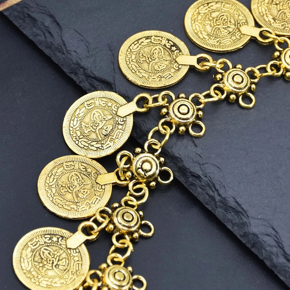 Vintage Gypsy Tribal Boho Ethnic Coins Tassel Choker Necklace for Women Summer Beach Party Dance Collares Afghan Indian Jewelry