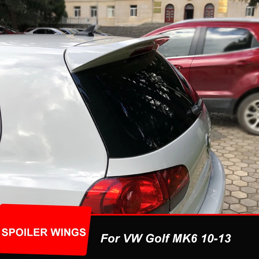 

For VW Golf MK6 10-13 Rear Trunk Lid Car Spoiler Duck Tail Lip Wings Black White ABS External Decoration Adjustment Accessorie