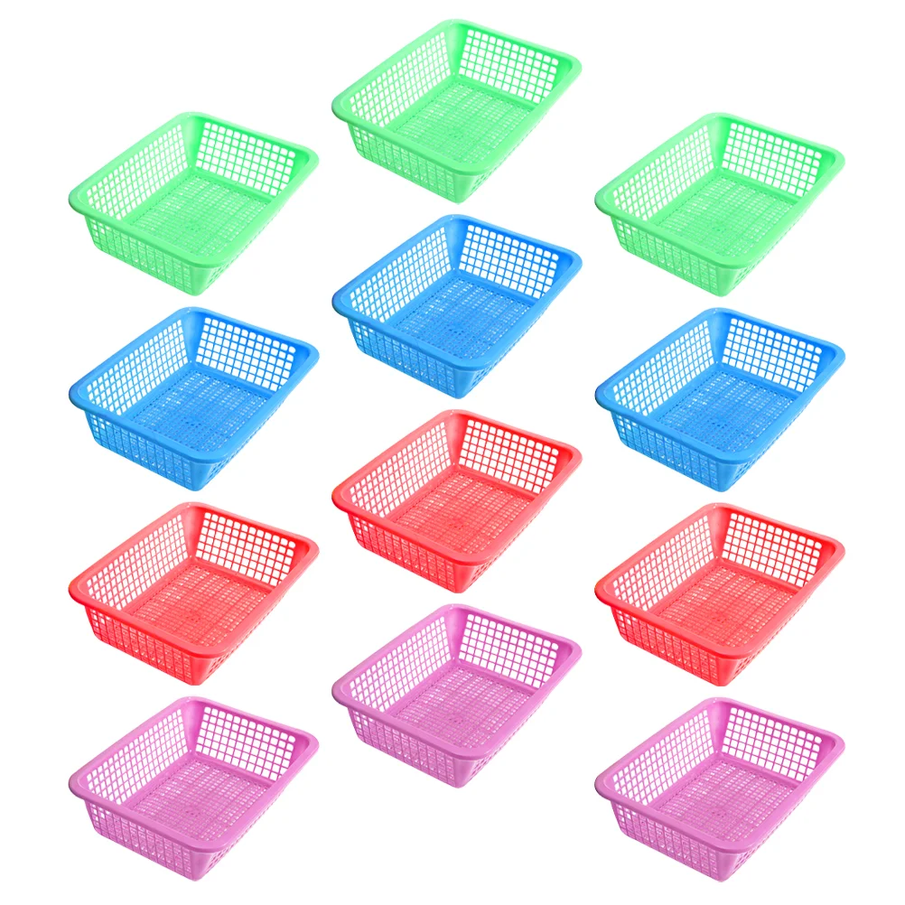 

12 Pcs Storage Case Room Basket Kitchen Organizer Baskets Vegetable Fruit Plastic Packing