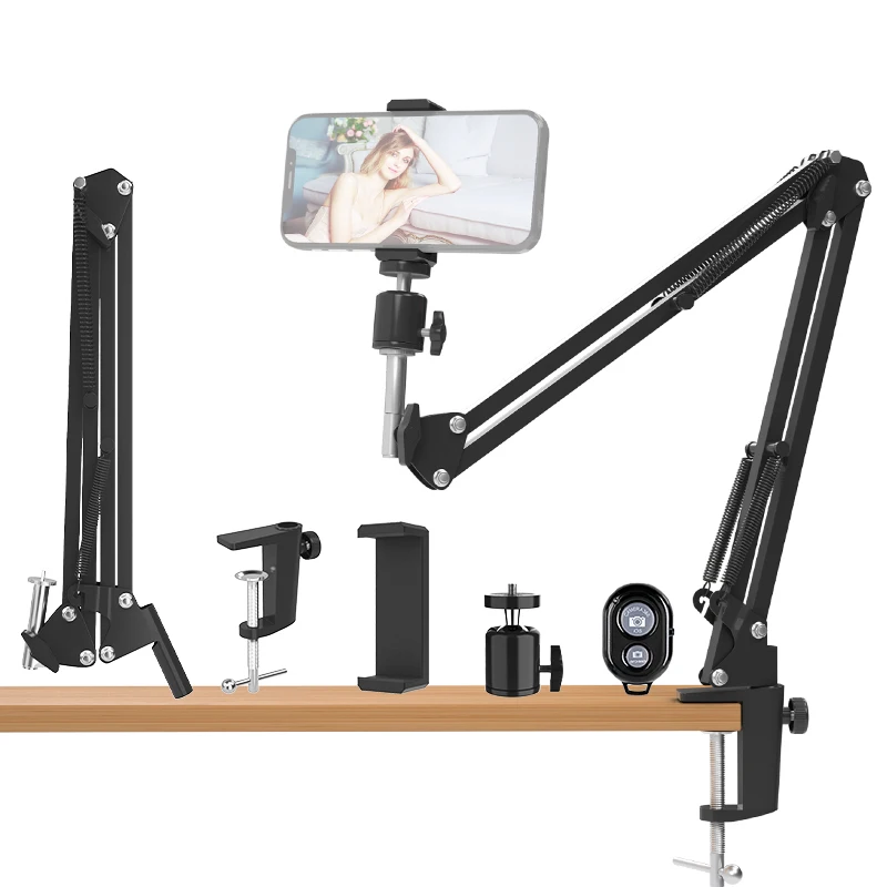 

Ckhb-CJ25 Holder Flexible Goose Neck Type Stand 360° Rotation Long Arm Desk Bracket Mobile Clamp For Ring Light,Mic,Shoot Vide