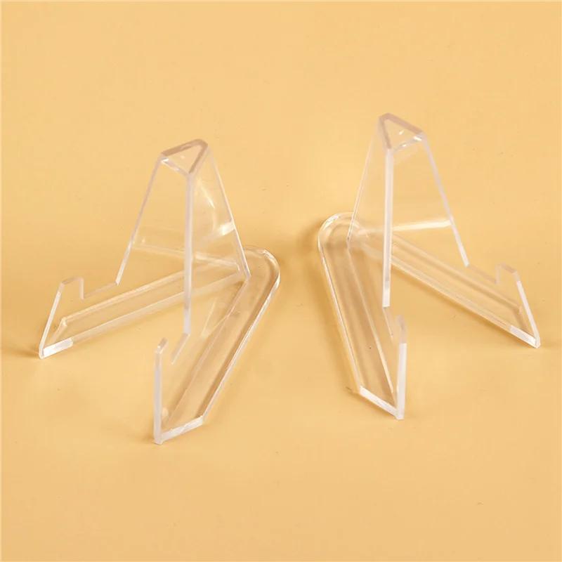 ABLN-60Pcs 투명 아크릴 코인 디스플레이 스탠드 홀더 소형 이젤 랙 카드 기념 챌린지 코인 캡슐 홀더 지원