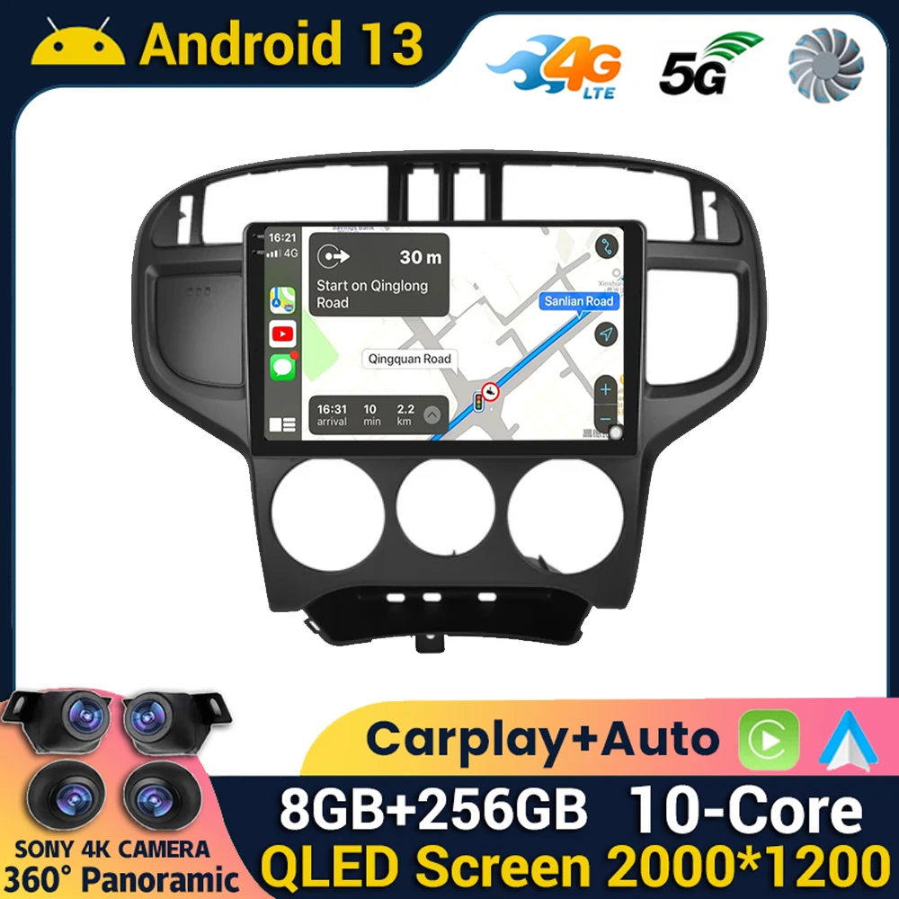 

Android13 9 ''Автомагнитола для Hyundai Matrix 2001-2010 LHD мультимедийный видеоплеер GPS-навигация WIFI Carplay автомобильная стереосистема