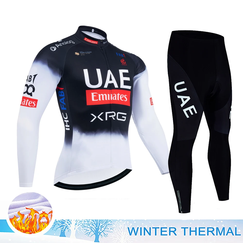 الإمارات العربية المتحدة ملابس ركوب الدراجات رجل الشتاء الحراري الصوف الدراجات جيرسي رجل الرجال الدراجات الطريق دراجة الفانيلة دورة جيرسي مجموعة الرياضة البدلة #3