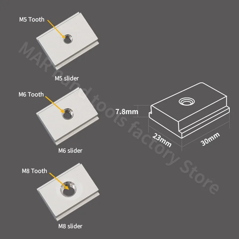 Woodworking Fixture Set T-track T-slot Miter Track Jig 0.3M-1.22M T Track Slider M8 T Screw M8 Nut Saw Table Hold Down Clamp
