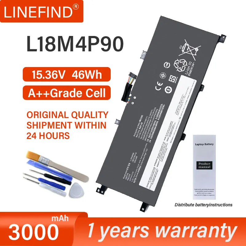 Batería L18M4P90 L18C4P90 para Lenovo ThinkPad L13 Yoga Series SB10T83119 SB10T83177 SB10T83178 5B10W13935 46WH