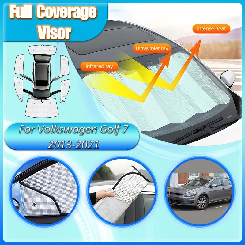 For Volkswagen Golf 7 Body Kit MK7 2013-2021 Car Full Privacy Sun Visors Window Covers Sunshades Protect Covers Car Accessories