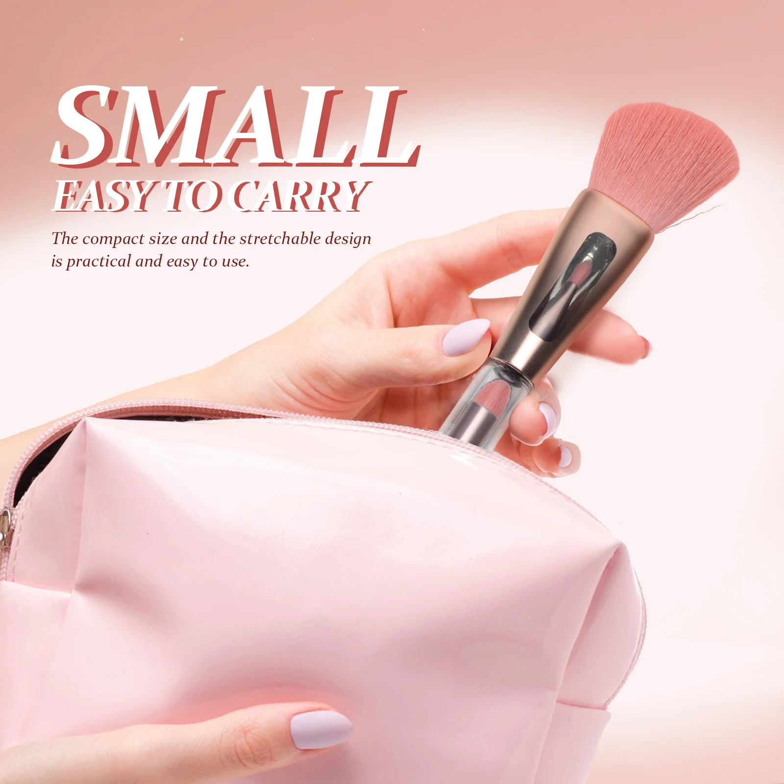 1Set Multifunction Blusher Brush 4-in-1 Compact Portable Face Eye Shadow Makeup Tool for Teen Girls Festival Gift Reliable