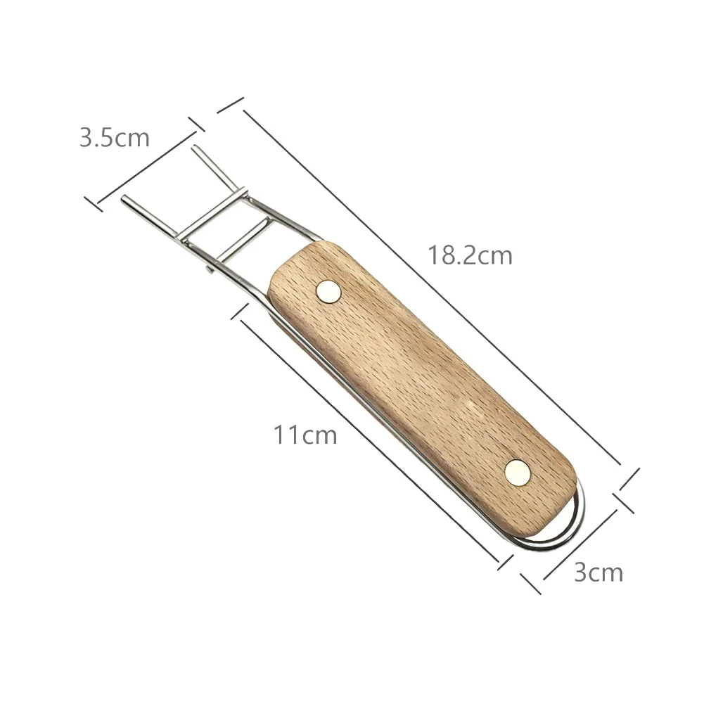 Herramienta para barbacoa de madera Beechnut como se muestra la imagen sartén para barbacoa de madera de haya 201 Material de acero inoxidable tamaño compacto 18,2*3,5*2,5 cm