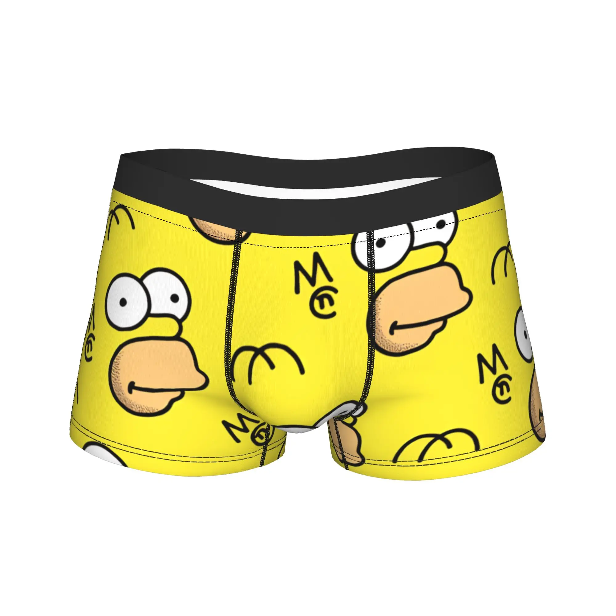 S-Simpsons Character Face Pattern Underwear  Design Trunk Quality Males Underpants Classic Boxer Brief Birthday Gift