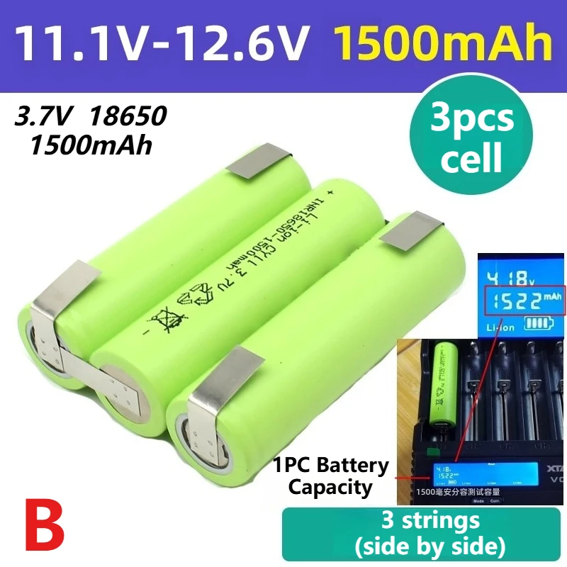 1500mAh 18650 Battery Cells For Makita Drill