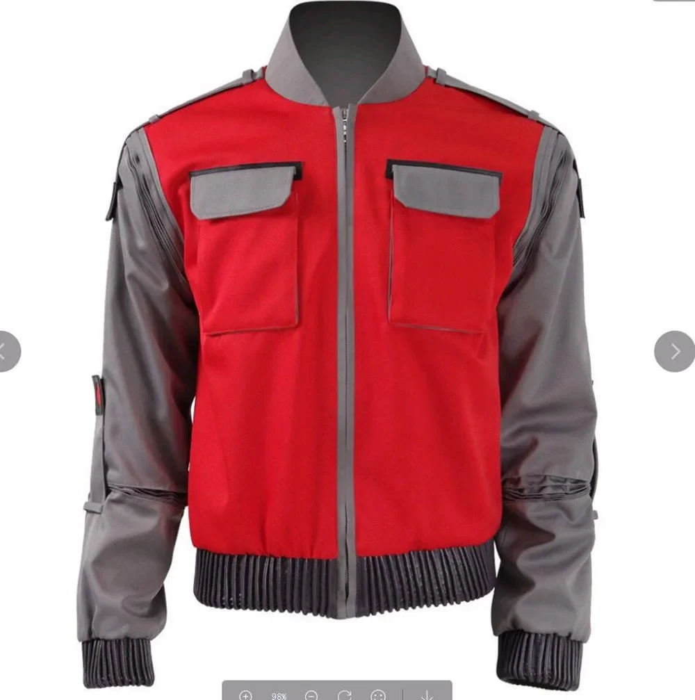 Back To The Future Cosplay Costume Jr Marlene Seamus Marty Mcfly Jacket Orange Halloween Party Outwear Coat