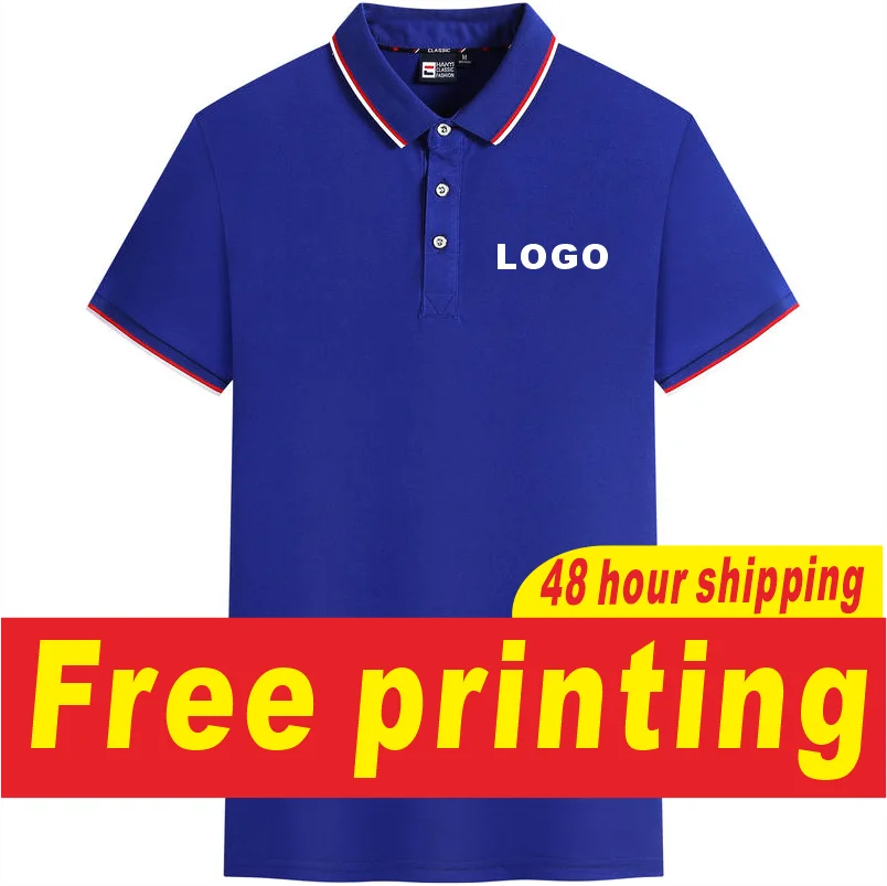 High end casual polo shirts, customized short sleeved t-shirts, polo shirts, printed logos, embroidered icons, men\'s and women\'s