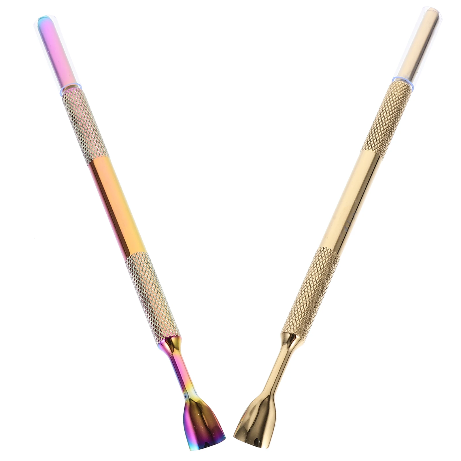 

2Pcs Cuticle Pushers Metal Stainless Steel Dual End Nail Cleaner for Manicure Pedicure Dead Skin Removal Nail Art Tool