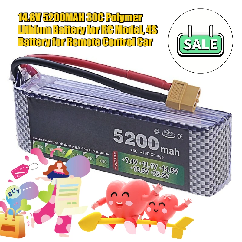 

14.8V 5200mAh 30C Li-Polymer Battery for 4S Remote Control Car Models