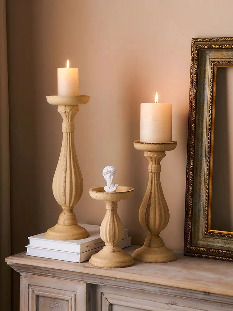 Wooden Candle Holder Rustic Natural Wood Candelabra for Home Decor Wedding Birthday Party Christmas Festive Table Decoration