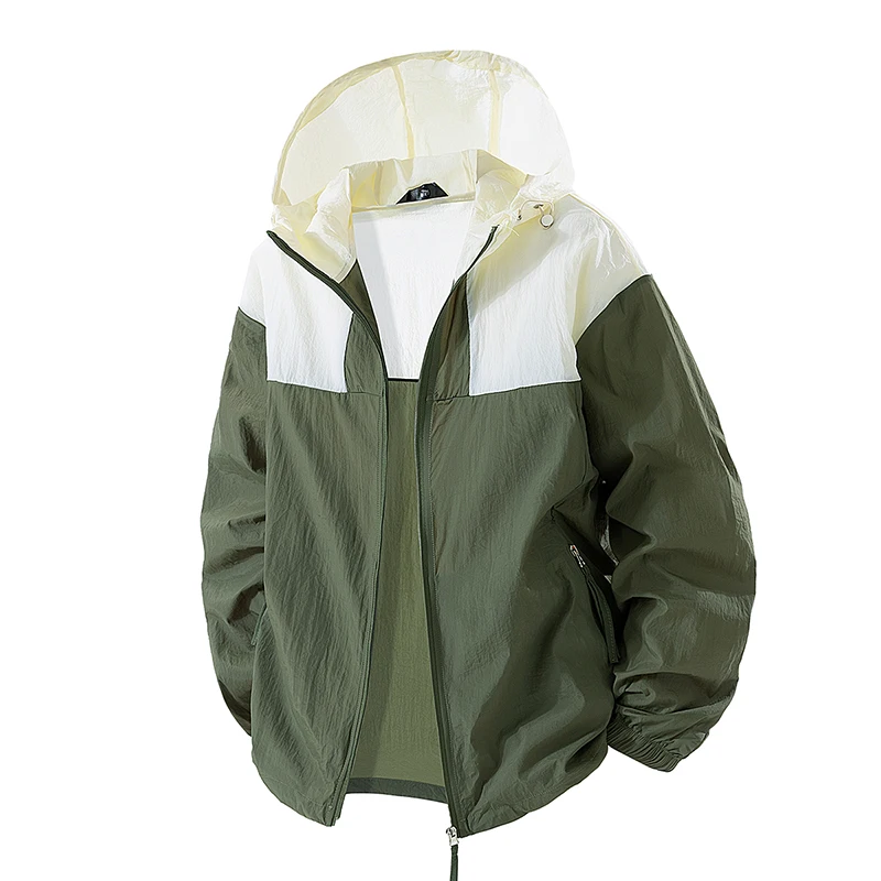 

Summer UPF50+ Sunscreen Clothing Men Jackets Outdoor Couple Models Lightweight Breathable Jacket Hooded Gym Sport Windbreaker