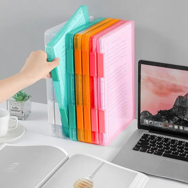 1Pc A4 Morandi Plastic Storage Box with Flip Top Lid Dustproof Waterproof Contract Storage Desktop Organizer for Office Supplies