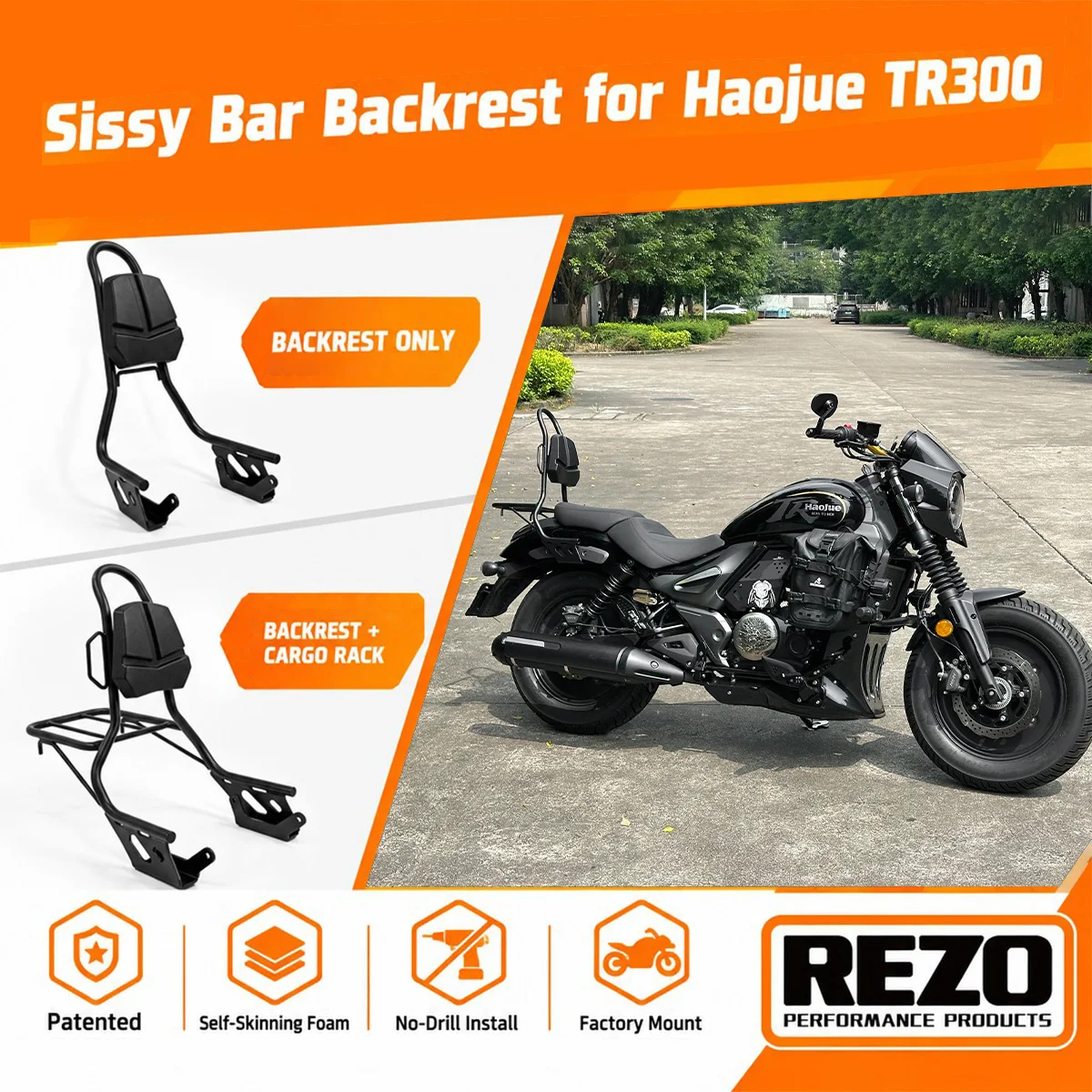 Motorcycle Modified Parts Comfort Sponge Black Passenger Frame Back ...