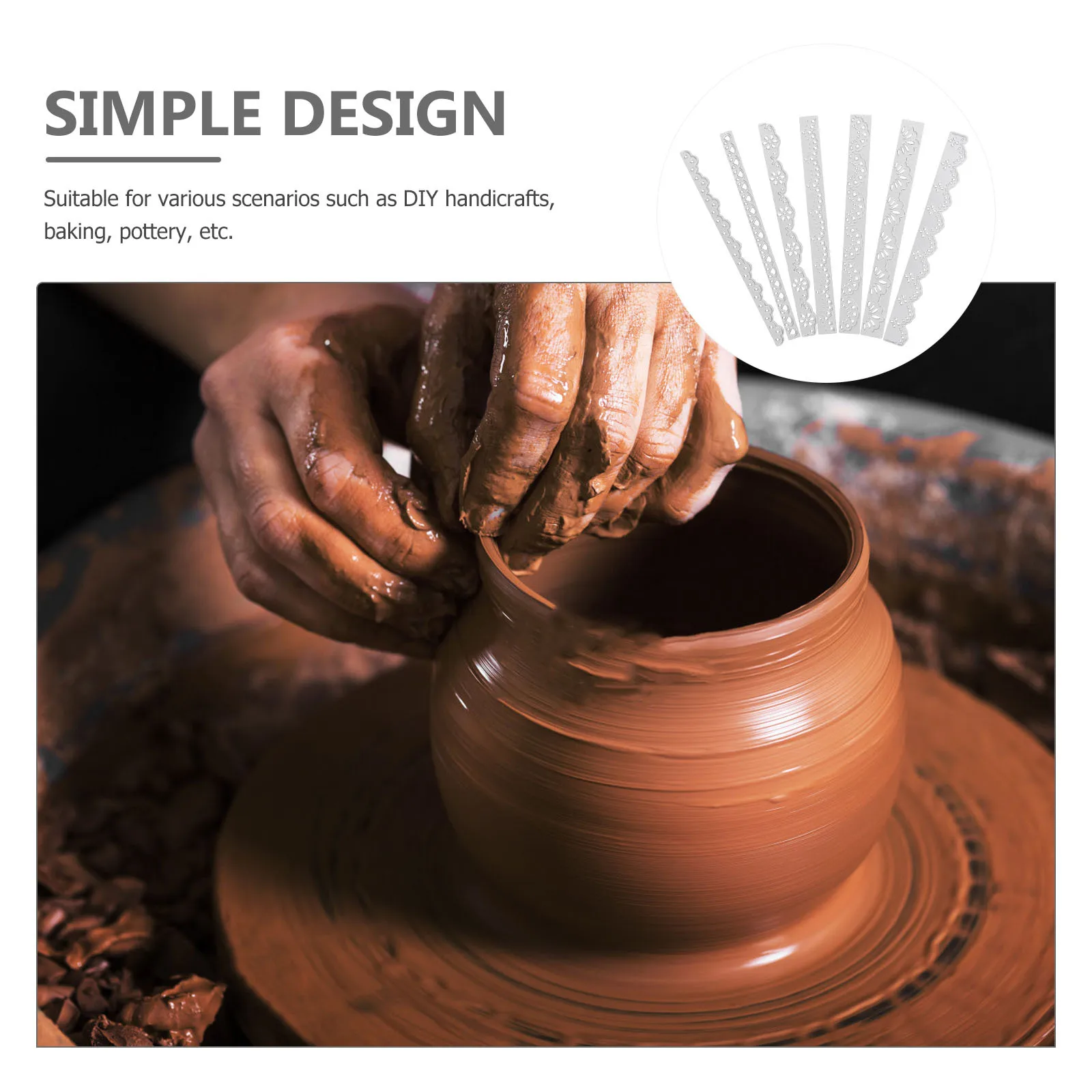 

7pcs Cutting Dies Stencils for DIY Lightweight Clay Stainless Steel Lace Edge Mold for Scrapbooking Card Making Projects