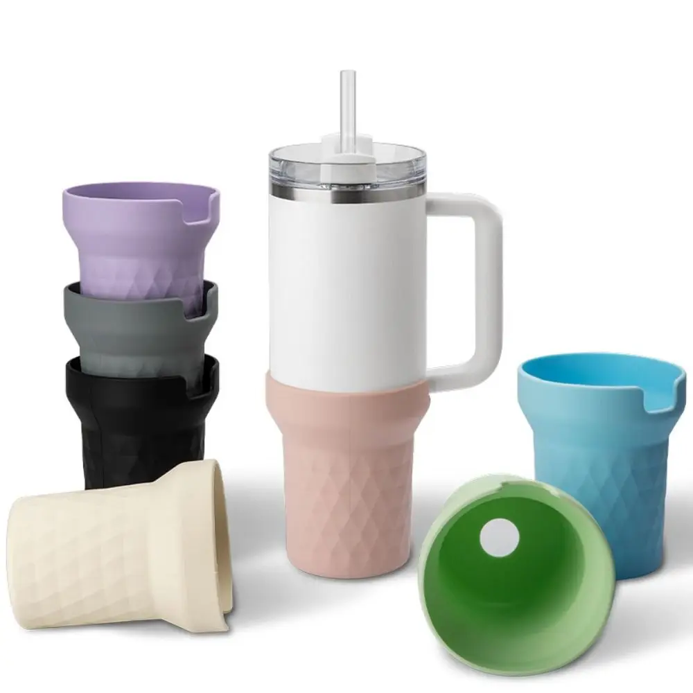 40oz Cup Protective Silicone Boot Solid Color Bottle Bottom Cover Protector Rubber Sleeves for Stanley Upgrade Fall Prevention