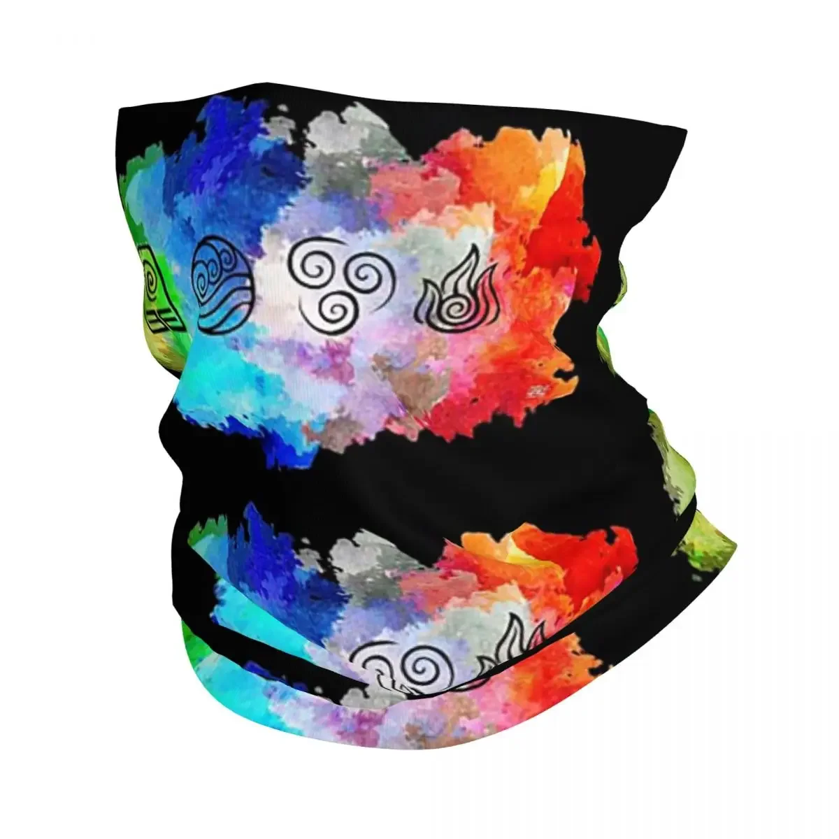 아바타 The Last Airbender - Four Elements-수평 반다나 넥 커버 프린트 페이스 스카프 따뜻한 발라클라바 야외 스포츠