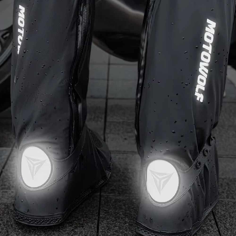 Unisex Reusable Anti-Slip Waterproof Rain Boot Shoe Cover High Tube Black Shoes Dust Protectors Cover Motorcycle Bike Rain Cover - view 4