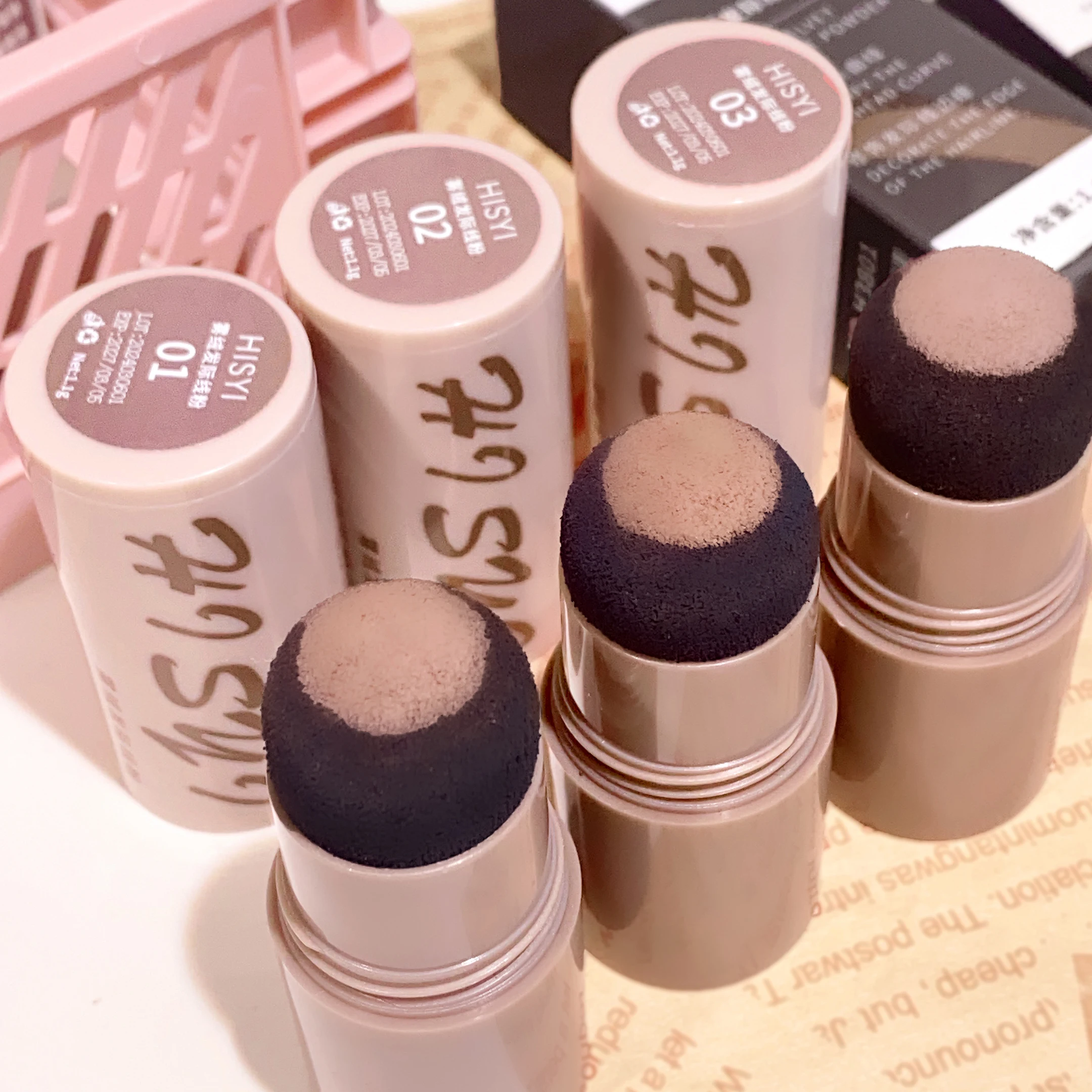 生え際を埋めるアーティファクト、防水、汗に強く、メイクに強い、髪の継ぎ目を自然に飾る