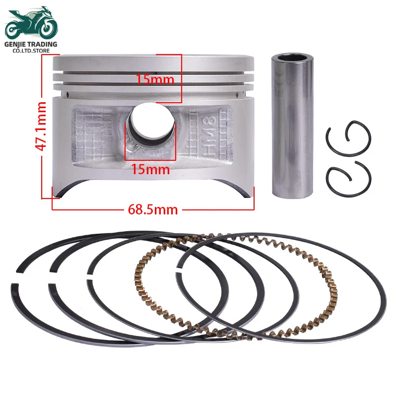 

Motorcycle Piston and Piston Rings for Honda FOURTRAX 250 TRX250 EX1-EX8 2001-2008 TRX SPORTRAX 250 X TRX250 2011-2022 TRX 250