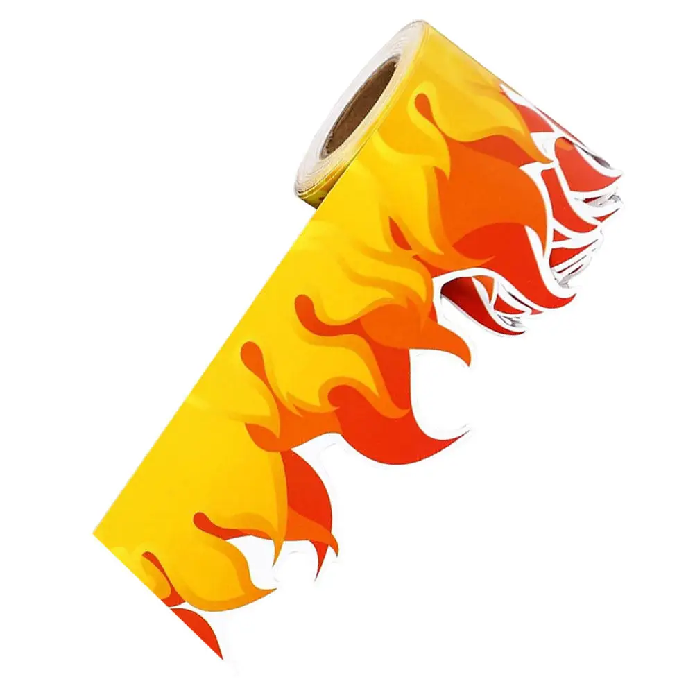 Classroom Chalkboard Border Sticker Flame Shaped Bulletin Board Trim Decal Wall Decor DIY Fire Theme Teaching Resource