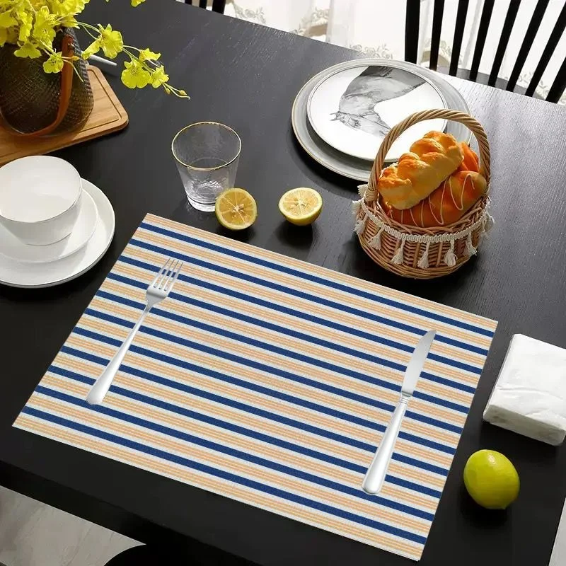 VIKAMA Sage Green Plaid Linen Placemats Set of 6, Non-Slip Washable Heat Resistant Kitchen Table Mats