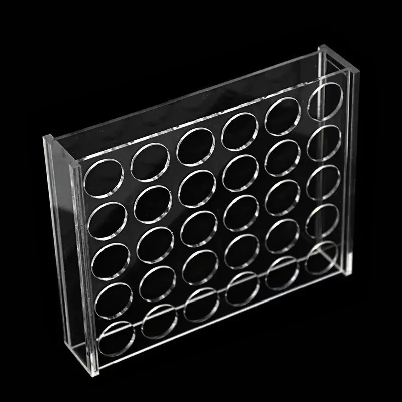 رف شبكي لقوارير الكروماتوغرافيا 10 مل حامل حامل لـ 30 زجاجة عينة تحليلية فتحة 22.5 مللي متر #4